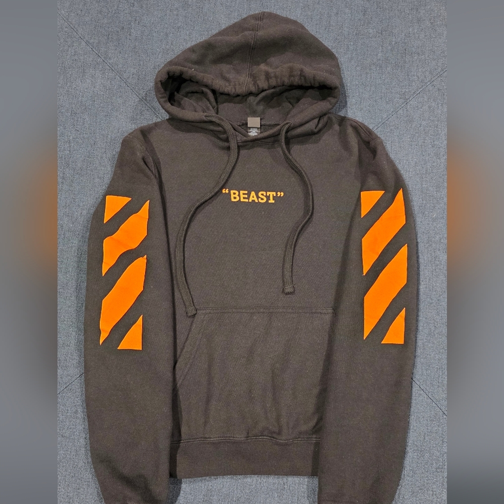 "BEAST" Graphic Hoodie - Black and Orange